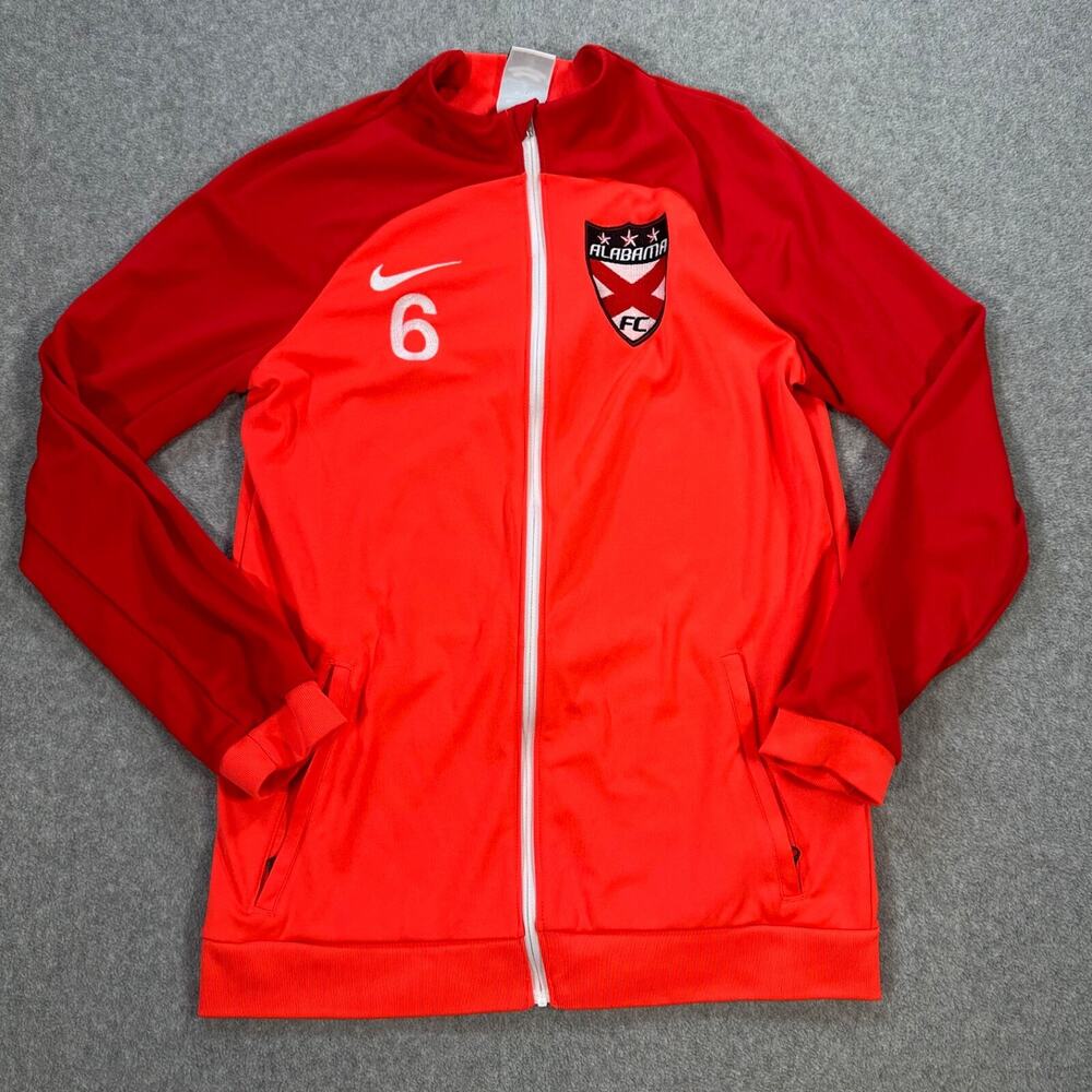 Nike Dri-Fit Alabama FC Soccer Warm Up Track Jacket Kids Large Orange Red Zip Up